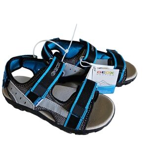 Geox size 13 boy's blue gray and black sandals
